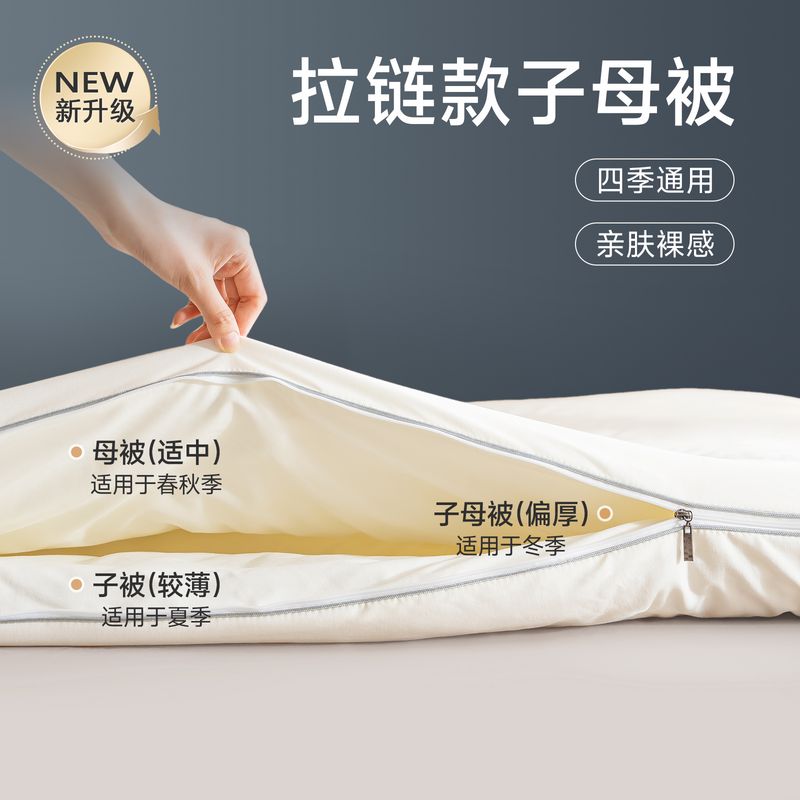 子母被二合一拉链款四季通用春秋棉被子冬被芯宿舍单人学生专用凉