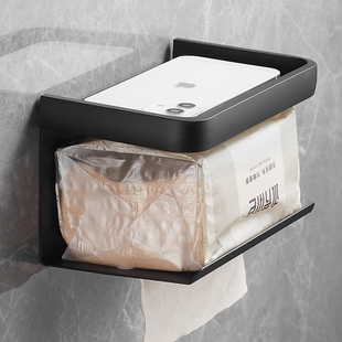 速发枪灰卫生挂擦手纸巾盒壁间式厕纸大卷纸盒家用免架孔向下抽拉