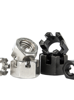 速发GB5M粗牙/细牙螺角开槽螺母碳钢槽型螺帽带槽六丝帽M688M10M1