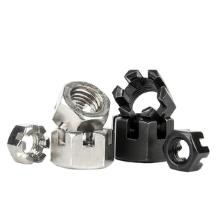 速发GB5M粗牙 细牙螺角开槽螺母碳钢槽型螺帽带槽六丝帽M688M10M1