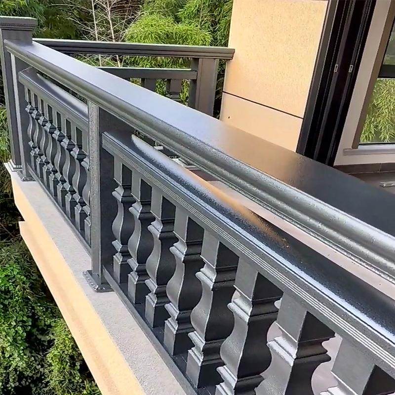 铝合金仿大理石栏杆阳台护栏铝艺围栏家用露台别墅室内外楼梯扶手