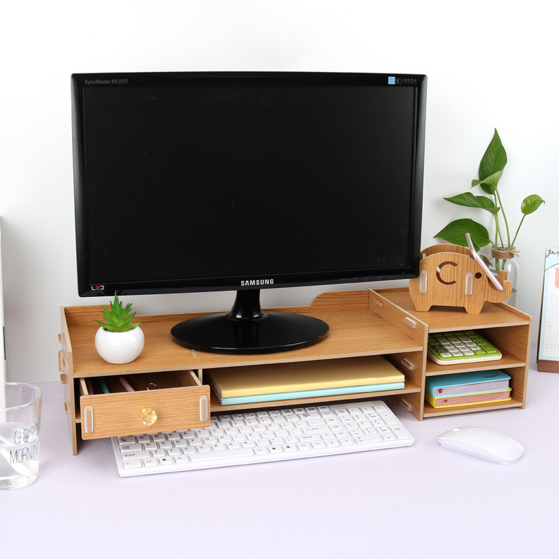 台式显示c器屏电脑增高架子办公室底座支架桌面键盘收纳抽屉置物,收纳整理,桌面收纳盒,淘宝优惠券,粉丝福利购,淘宝优惠卷