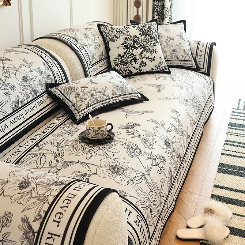 法式轻奢赫本风沙发垫四s季防滑冰丝坐垫套现代高端夏款皮盖布罩,居家布艺,沙发垫,淘宝优惠券,粉丝福利购,淘宝优惠卷