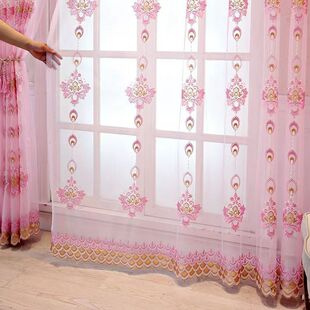北欧风格纱帘窗纱简约绣花纱客厅窗帘2022年新款欧式Y刺绣卧室薄