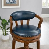 美式 复古酒吧椅j子可旋转靠背吧椅轻奢高脚椅子简约实木吧台椅家