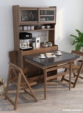 多功能折AL100582叠餐边家柜餐桌户一体组合小型用收纳隐藏酒柜实