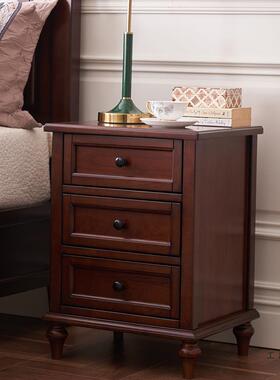 卧胡室床F95TH7S9边柜储柜迷你小物柜子美式黑桃型实木帕克床头柜