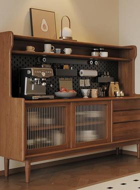 实木餐柜一体靠墙储物柜餐厅高柜现代边简SAV约茶柜洞水洞板酒客