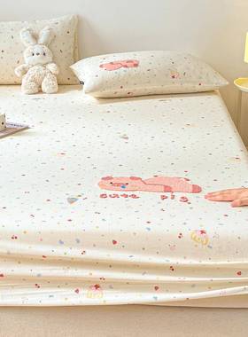 卡通纯棉双层纱床笠单件全儿童床KIJ单罩套榻榻床垫保棉护罩米三