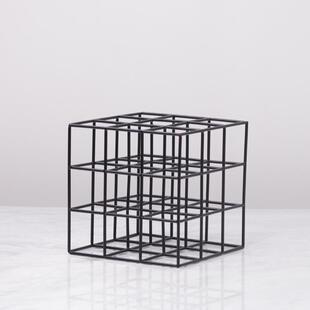 现代简约几何镂空摆件铁OFI艺体方软装饰卧品立框架样形板室书房