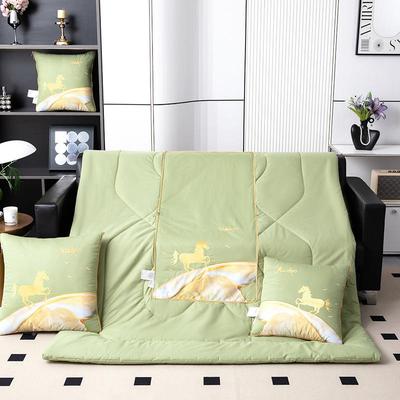 纯棉刺绣载车两用靠纳被垫SXJ二合一办公室沙发午休子可收抱枕被