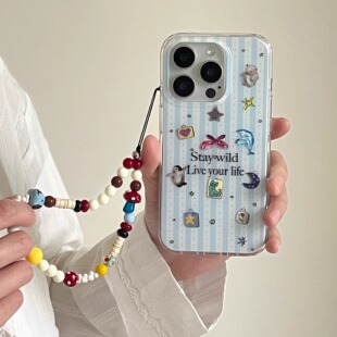 NOWTOO@Y2K新款 17promax适用 海洋系列原创夏日海洋条纹动物imd手机壳苹果13