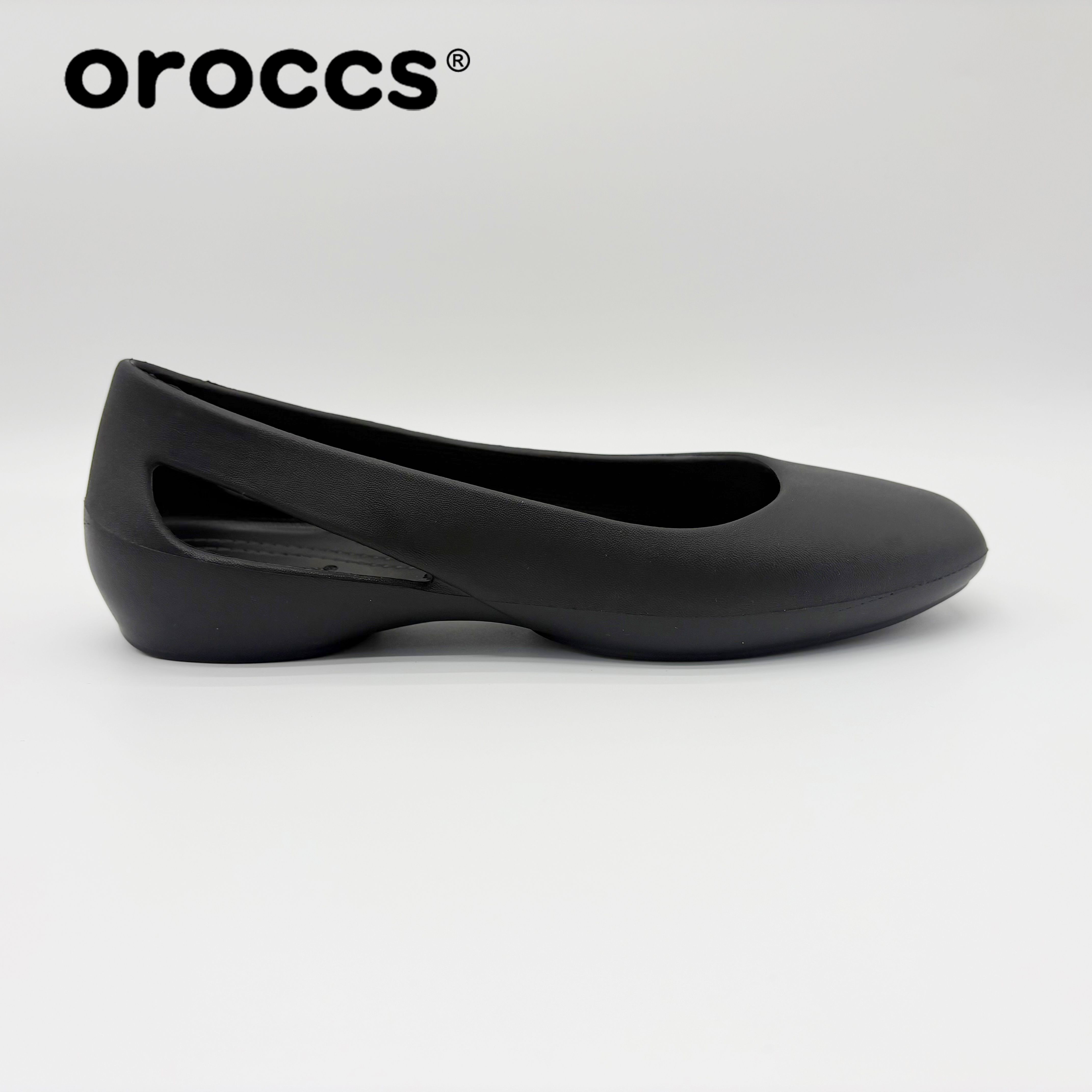 oroccs女鞋思珑包头单鞋工作平跟时装凉鞋低跟平底女士浅口舒适款