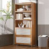 网红书柜带门置物柜实木家用书房客厅落地书架柜子卧室收纳展示柜