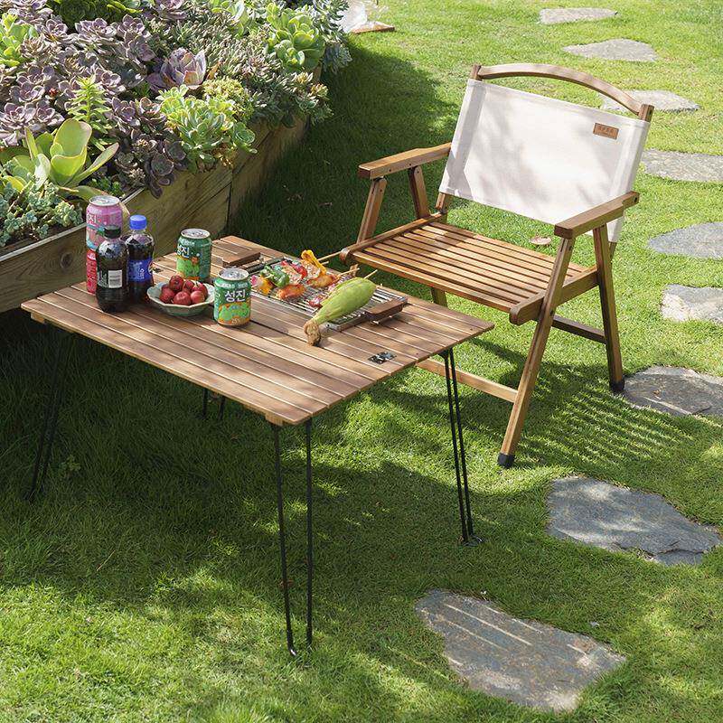 祥福烤立方户外折叠桌便携式野餐烧烤桌露营装备用品野炊桌椅组合