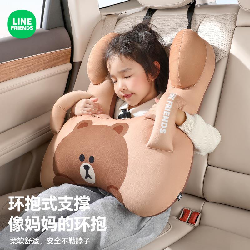 车上睡抱枕儿童车载睡觉神器汽车护后排靠觉枕颈卡通垫枕靠头237