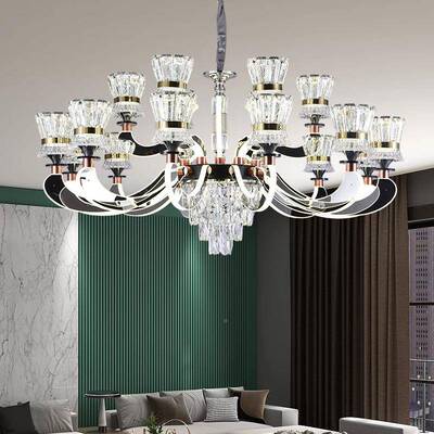 客厅0灯22年新3款感灯臂发光吊灯现代约1058轻奢大气水晶简灯