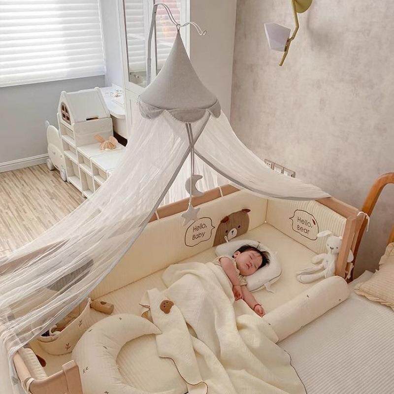 婴儿床蚊帐儿全罩用式DOQ通宝宝防蚊罩童拼床专接用遮光防摔床幔