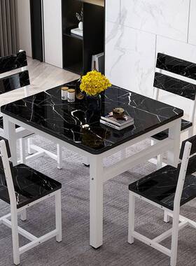 圆角白色小户型餐桌50 60正方形出租房餐桌70 80小吃店四方桌90cm