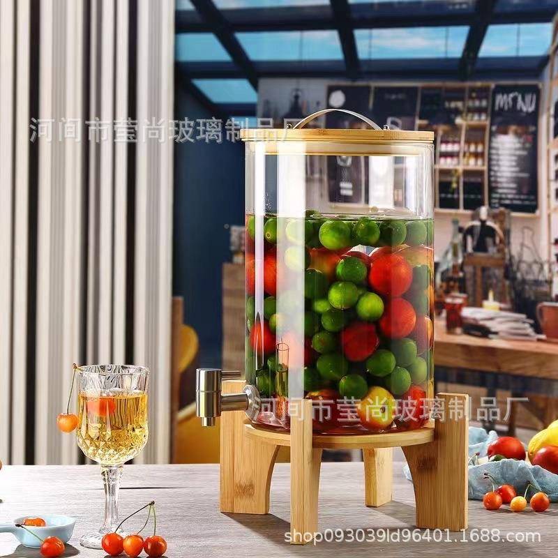 酒桶耐高温青玻璃梅泡酒瓶可带龙头泡封酒坛葡萄酿酒瓶乐饮CXL料