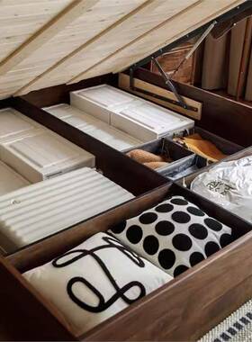 北美黑胡桃全实木高箱床1.5米1.8气压悬浮储物床樱桃木中古风