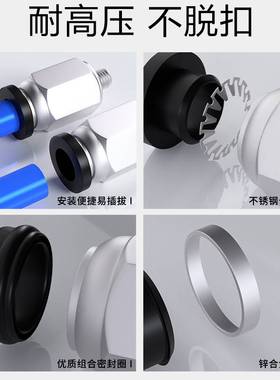 微型迷你接头PC/POC螺纹直通圆形带内六角孔M3/M5/M6接3/4/5/6mm