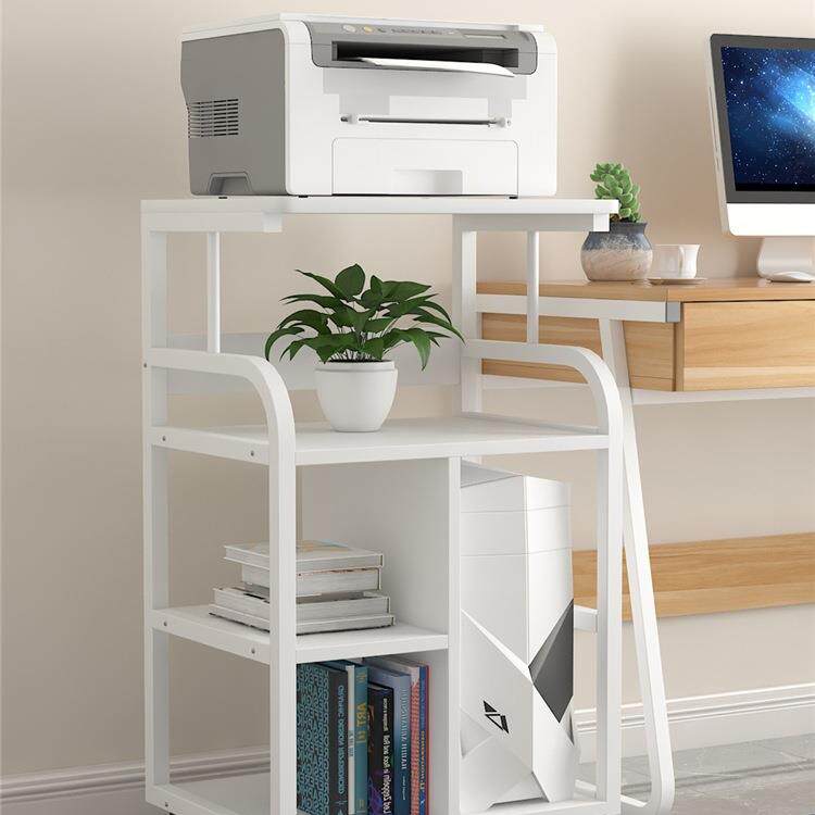 简欧电脑主机架落地打印机置物架台式机箱收纳架多层办公室移动柜