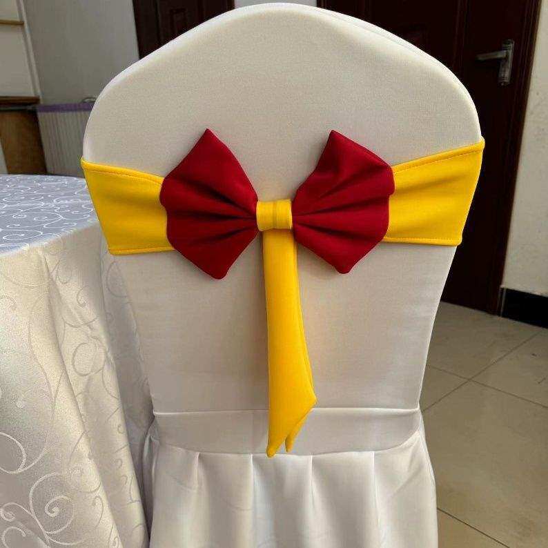 花喜庆提花蝴蝶结宴会系花免椅背弹力酒店婚庆婚宴椅背弹力其它