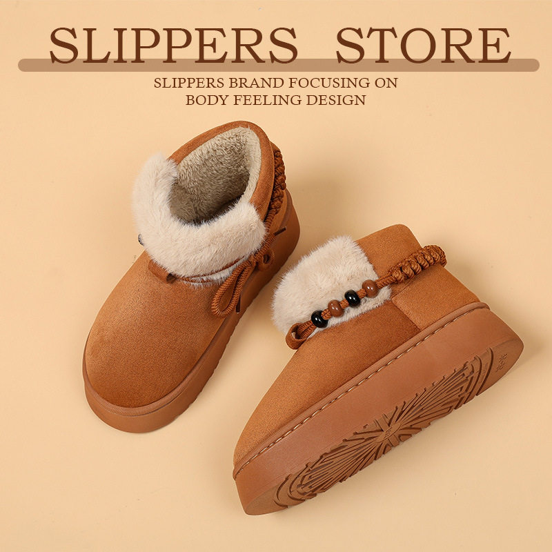 毛毛口雪地靴女2025冬季新款韩版厚底短筒加厚套脚加绒棉鞋女批发,女鞋,时尚雪地靴,淘宝优惠券,粉丝福利购,淘宝优惠卷