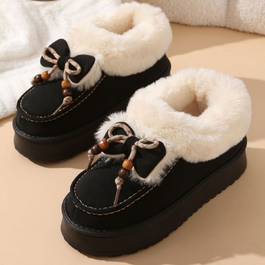 线下款整件批发加绒保暖棉鞋秋冬季女款高帮蝴蝶结串珠全包可外穿,女鞋,棉鞋,淘宝优惠券,粉丝福利购,淘宝优惠卷