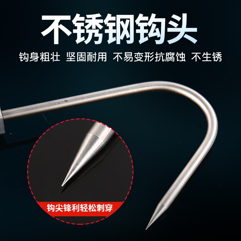 钩鱼器锚鱼搭钩伸缩钩捞鱼钩冰钓船E钓刨钩控鱼器不锈钢头垂钓用