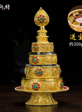 速发铜曼扎盘饰工族曼茶用供具佛具 尼泊尔藏艺礼品摆 手工掐丝曼