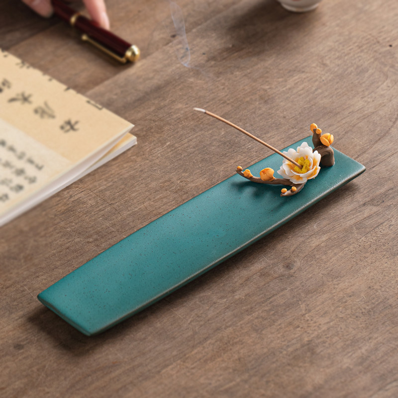 速发梅花线香香插陶瓷手香捏花香座家居禅意卧式檀香炉沉香炉工熏,家居饰品,香托/香盘/香座/香插,淘宝优惠券,粉丝福利购,淘宝优惠卷