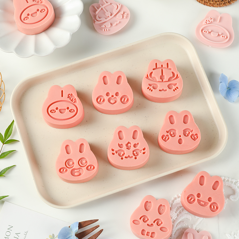 速发月饼模具2024中秋新款做冰皮绿豆糕点手广花压式75克05国风磨