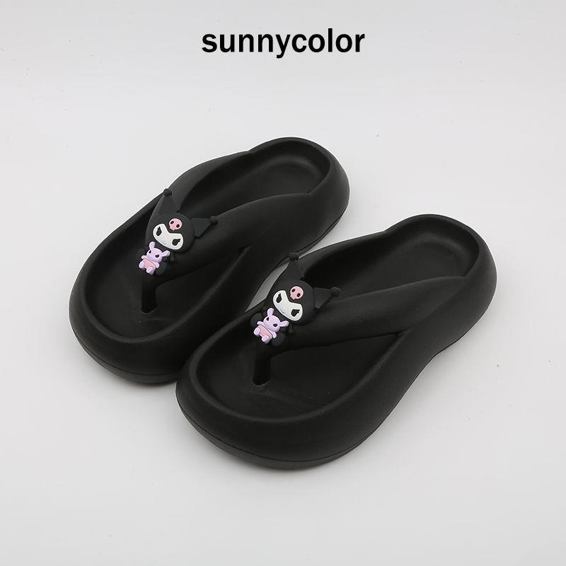 SUNNYCOLOR厚底人字拖女款夏天外穿可爱踩屎感防滑夹趾沙滩凉拖鞋