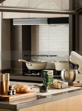 休闲现代模型房厨房装饰烘焙主题搅拌机模拟面包砧板组合软装饰