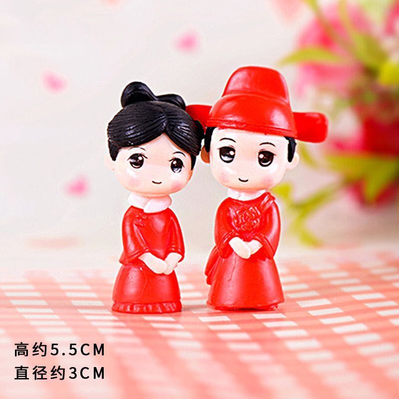 速发【包邮偶情人节亲嘴娃娃蛋糕装饰摆件七夕节求婚订婚人】生日