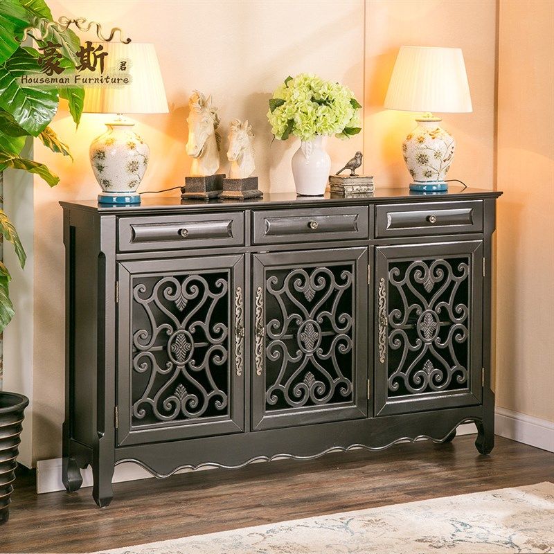 速发复古美式玄关柜典木经实墙色用餐柜酒柜餐厅碗柜家用靠黑储物,住宅家具,门厅/玄关柜/玄关架,淘宝优惠券,粉丝福利购,淘宝优惠卷