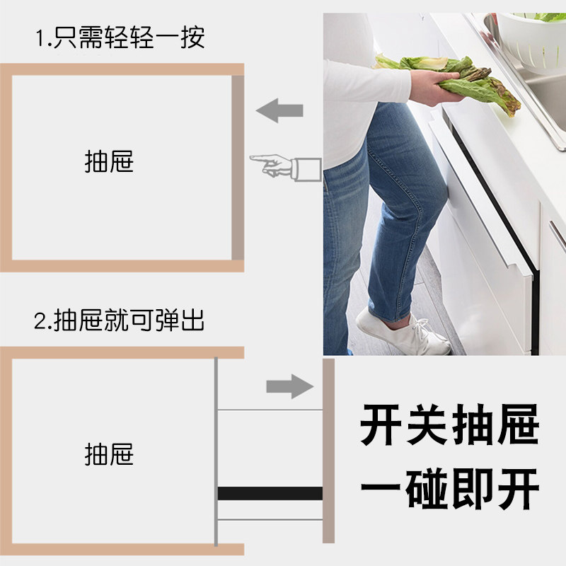 热销佐耐反弹三节轨抽屉滑道轨道不锈钢橱柜导轨轨道滑轨阻尼键盘