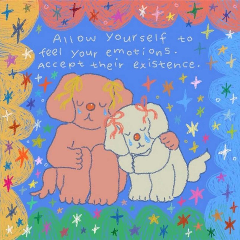 热销小狗你很棒!可爱线条插画手绘动物小猫海报墙壁装饰卡片照片