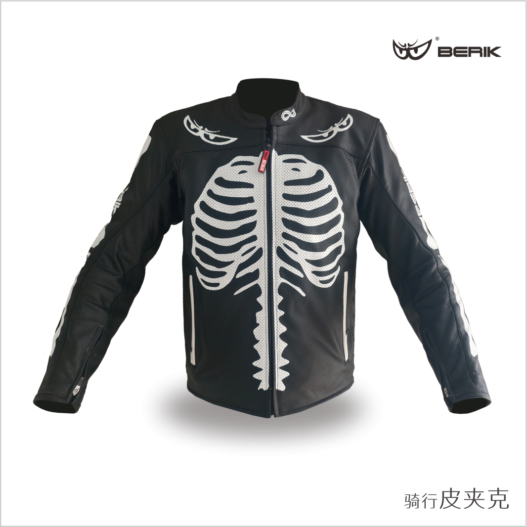 berik大眼摩托车骑行服男皮夹克复古防摔赛车服四季骑士装备皮衣