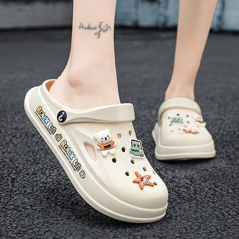 速发季洞鞋夏洞外穿2024新款可爱两穿拖鞋大童包凉运动防滑沙滩头