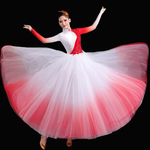歌伴舞长裙 疆舞蹈服装 速发灯火里 中国开裙舞大摆场盛开演出服装