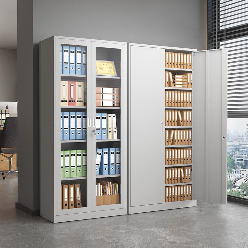 速发文件柜办公室置物柜锁明档案资料柜员工储物柜家用透带柜子