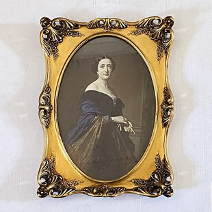 速发欧式金色树脂相框影楼婚纱照 脂意件摆摆台树创雕花相框椭圆