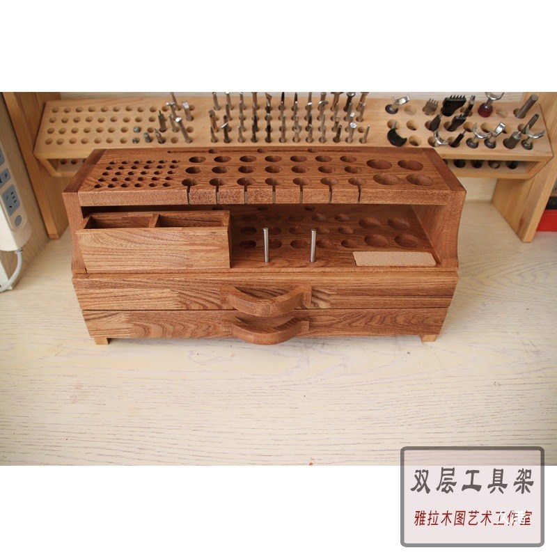 速发57孔放线插针冲子菱斩榆木皮雕皮具印花工具架双层斩盒雅拉木