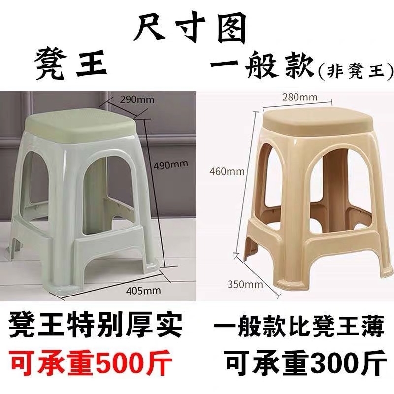 速发特厚凳子塑料凳子加厚款家用防滑胖子大人结实高板凳椅子浴室