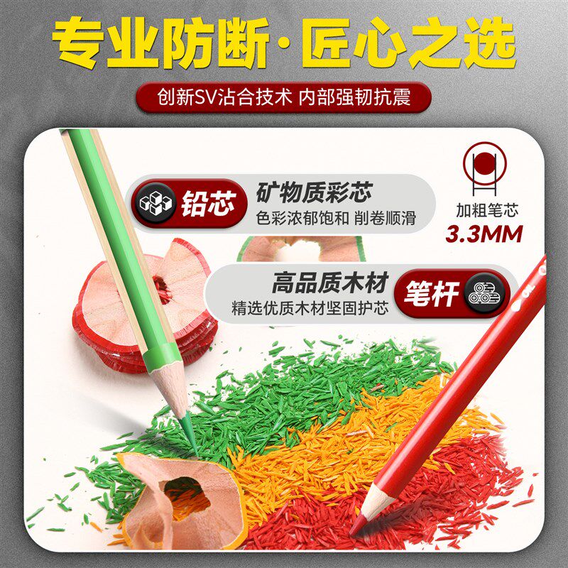 速发油性彩色铅笔包美术生绘画画专用72彩色铅笔盒木颜色笔单支初