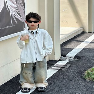 速发少儿嘻哈街舞服潮服套装 演出 男孩孩宽松T恤hi街hop炸p舞服装