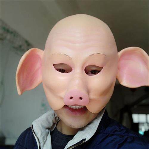 速发厂家猪八套乳a胶面具肚皮高档成人具戒头戒圣节装扮道八八戒